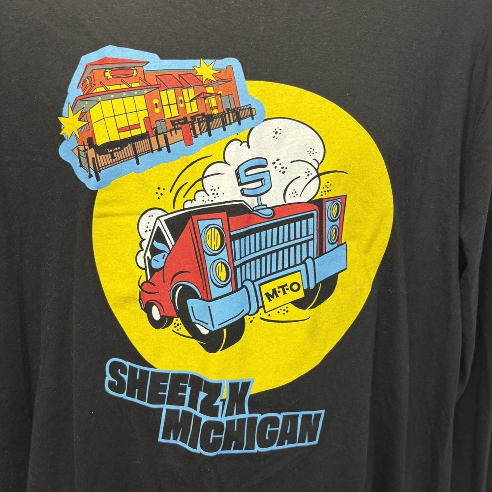 Sheetz Michigan Gas Station Graphic Long Sleeve Shirt Mens Large Black District‎ - Picture 4 of 11
